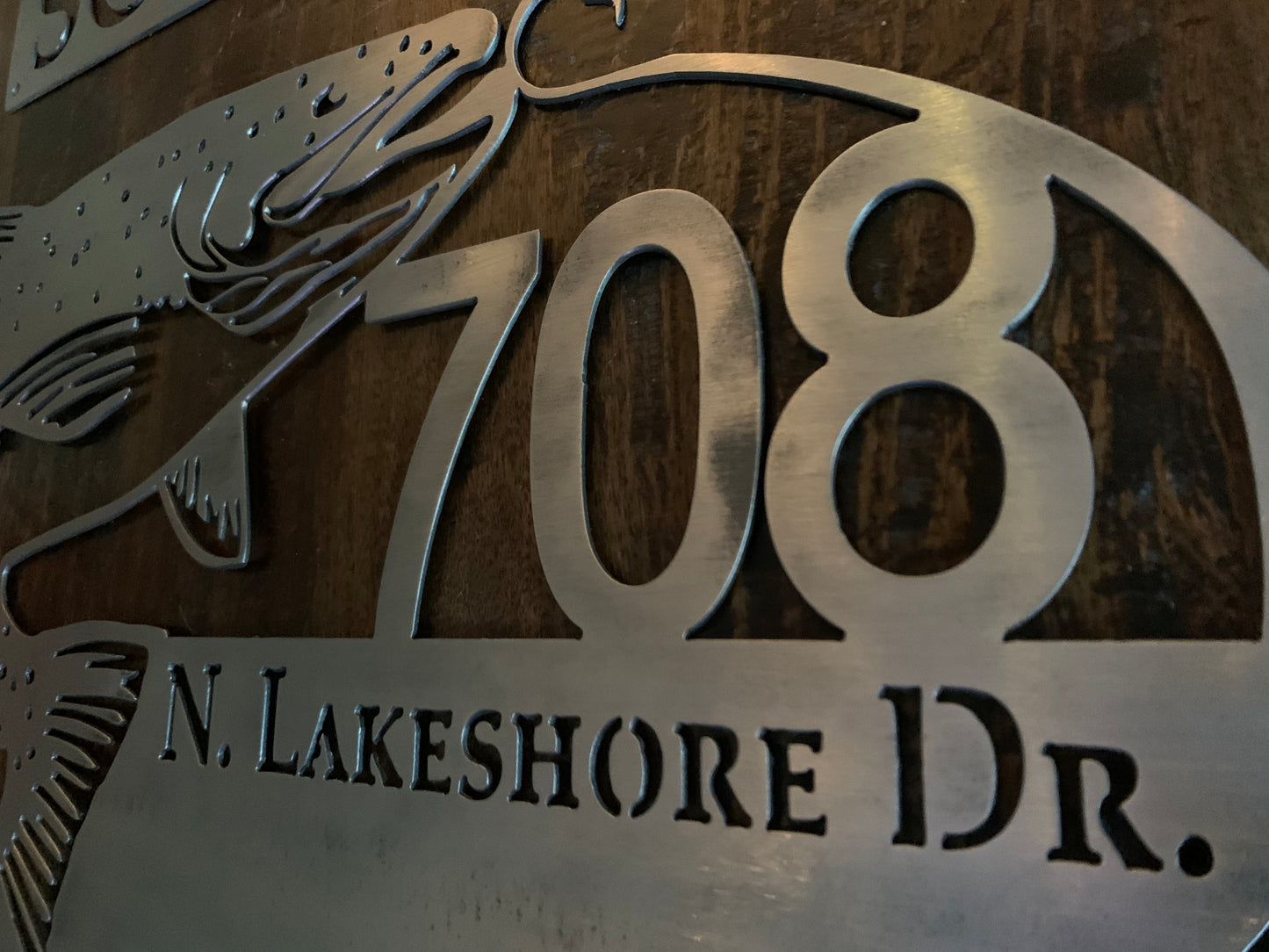 Custom Metal Salmon Address Sign