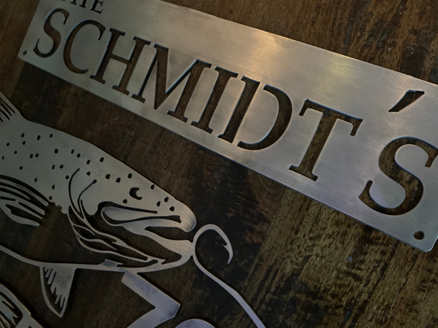 Custom Metal Salmon Name Sign
