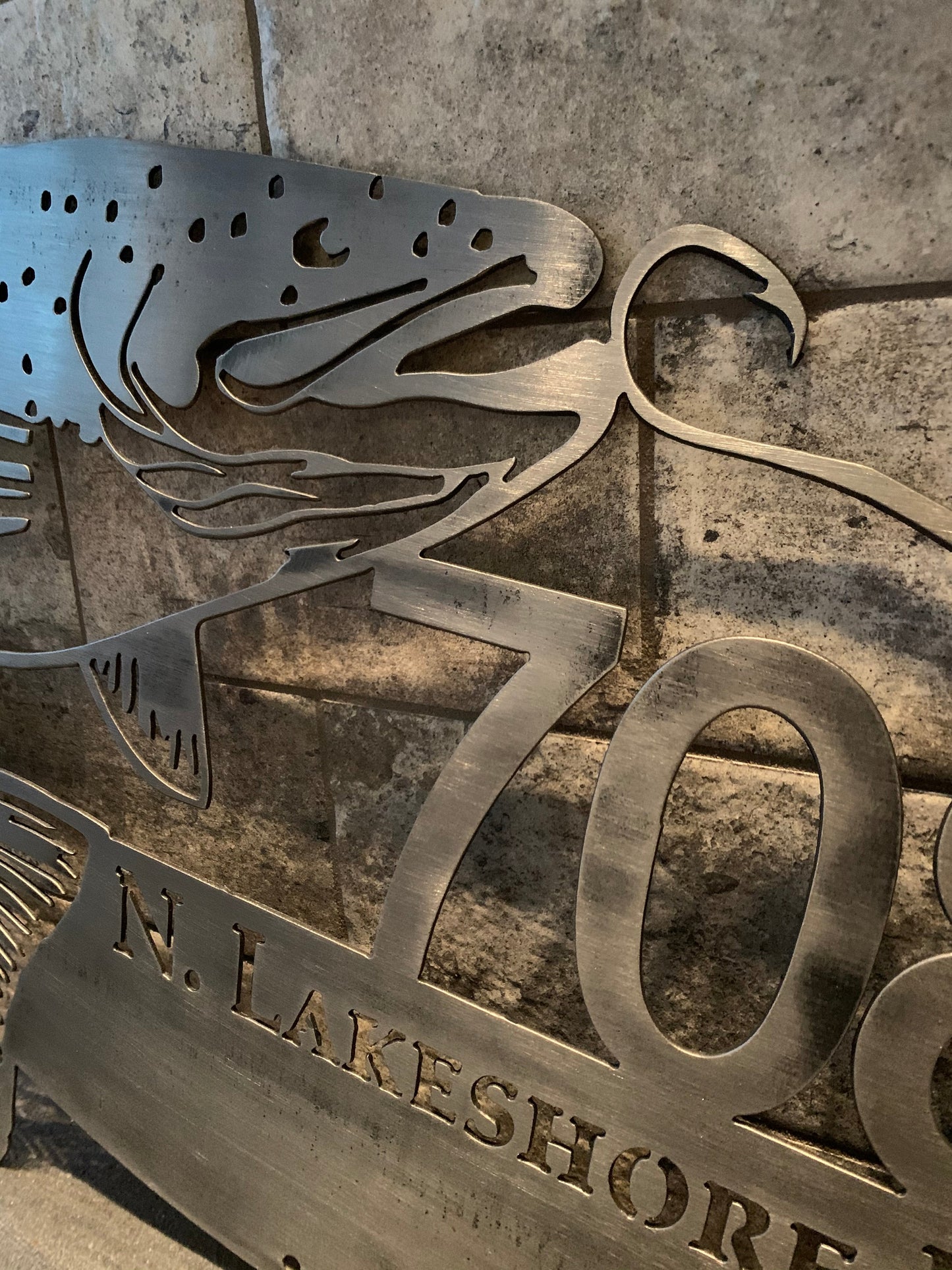 Custom Metal Salmon Name Sign