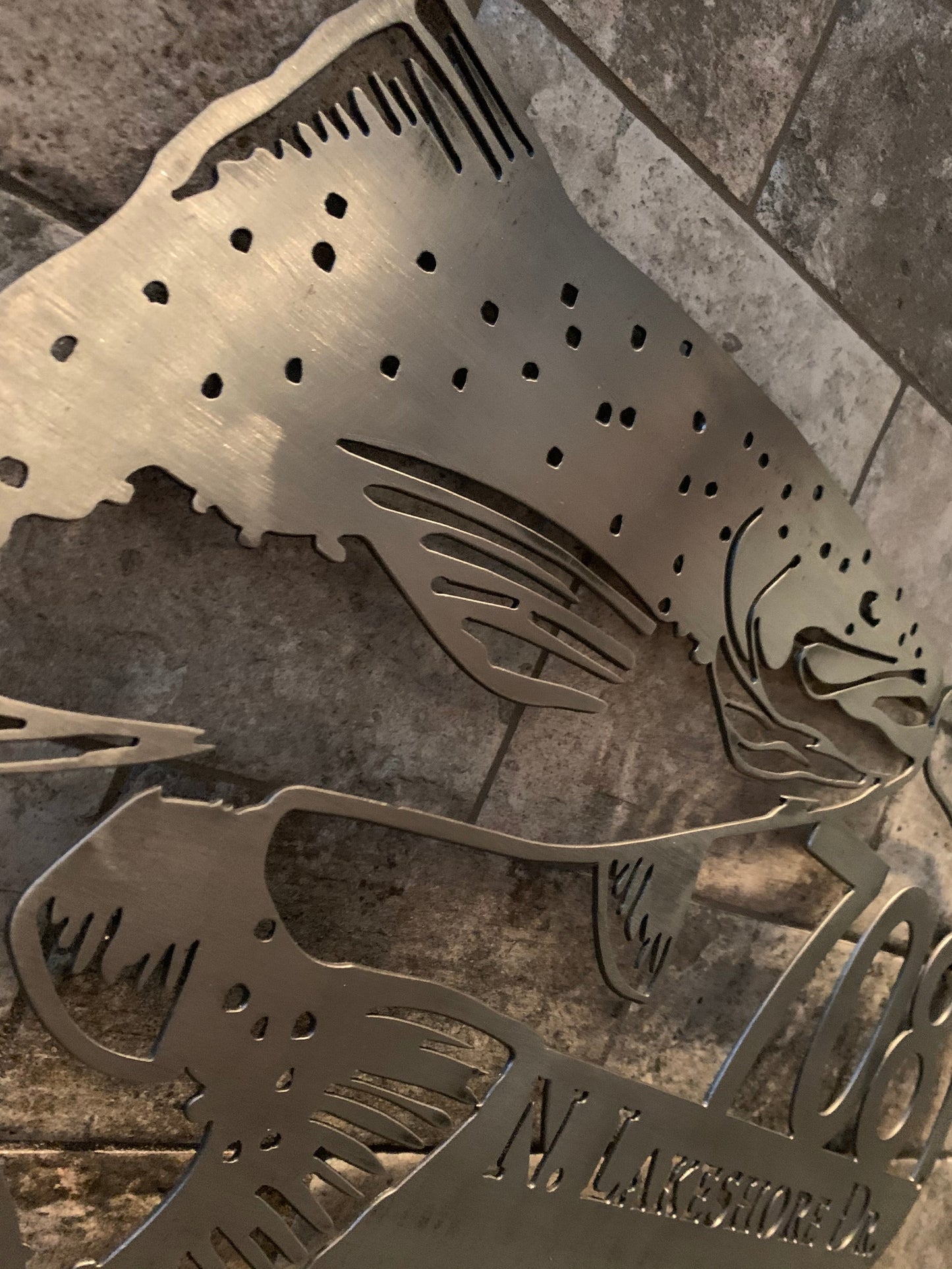 Custom Metal Salmon Name Sign