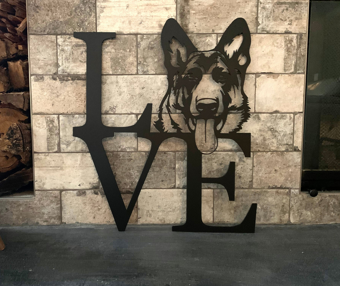 Metal Pitbull Love Sign