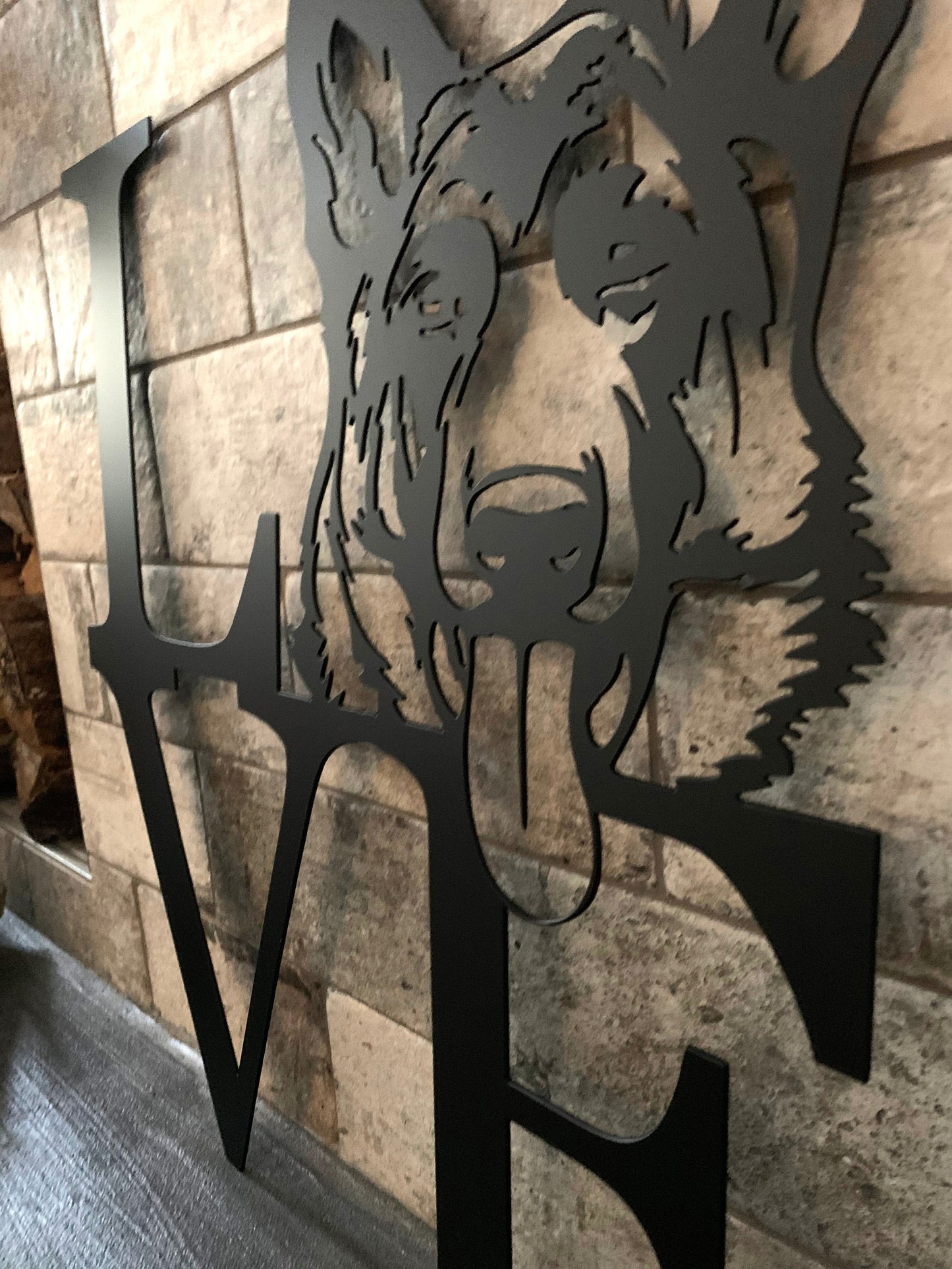 Metal Pitbull Love Sign
