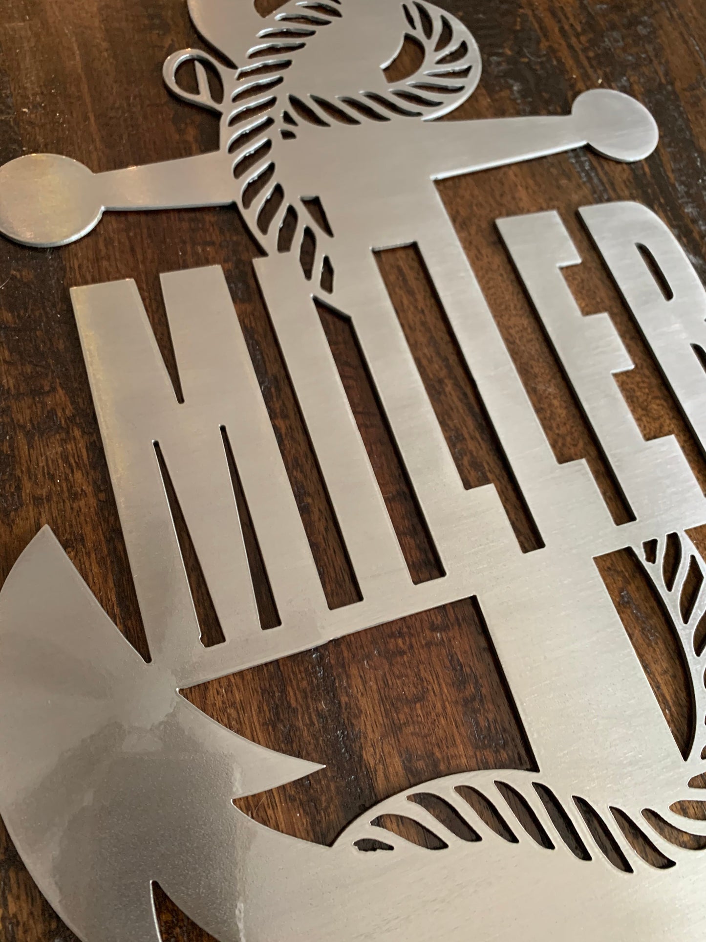 Custom Small Vertical Anchor Metal Name Sign
