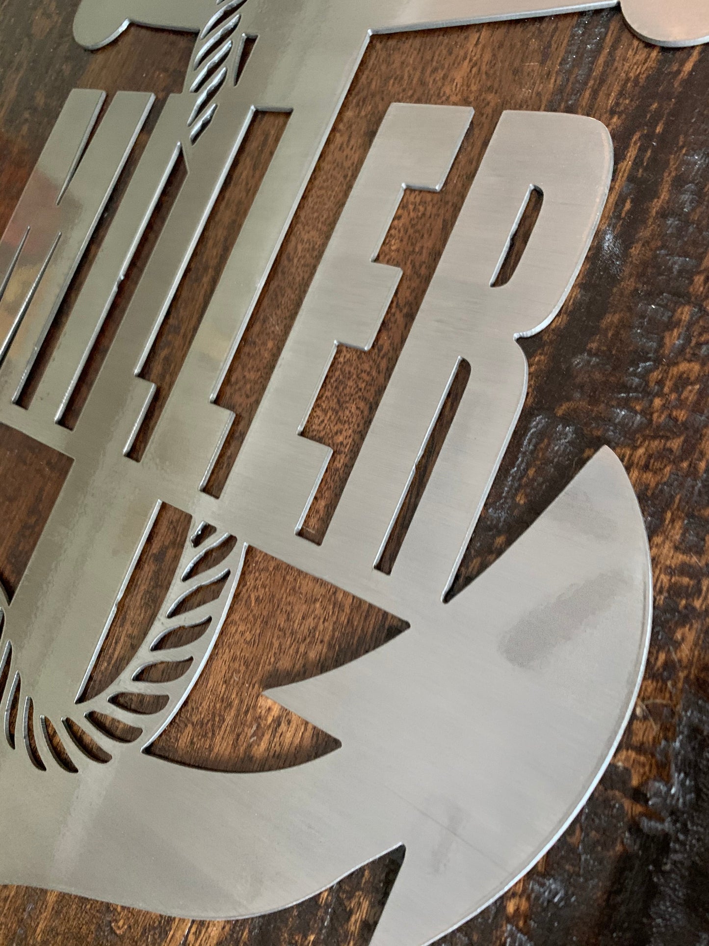Custom Small Vertical Anchor Metal Name Sign