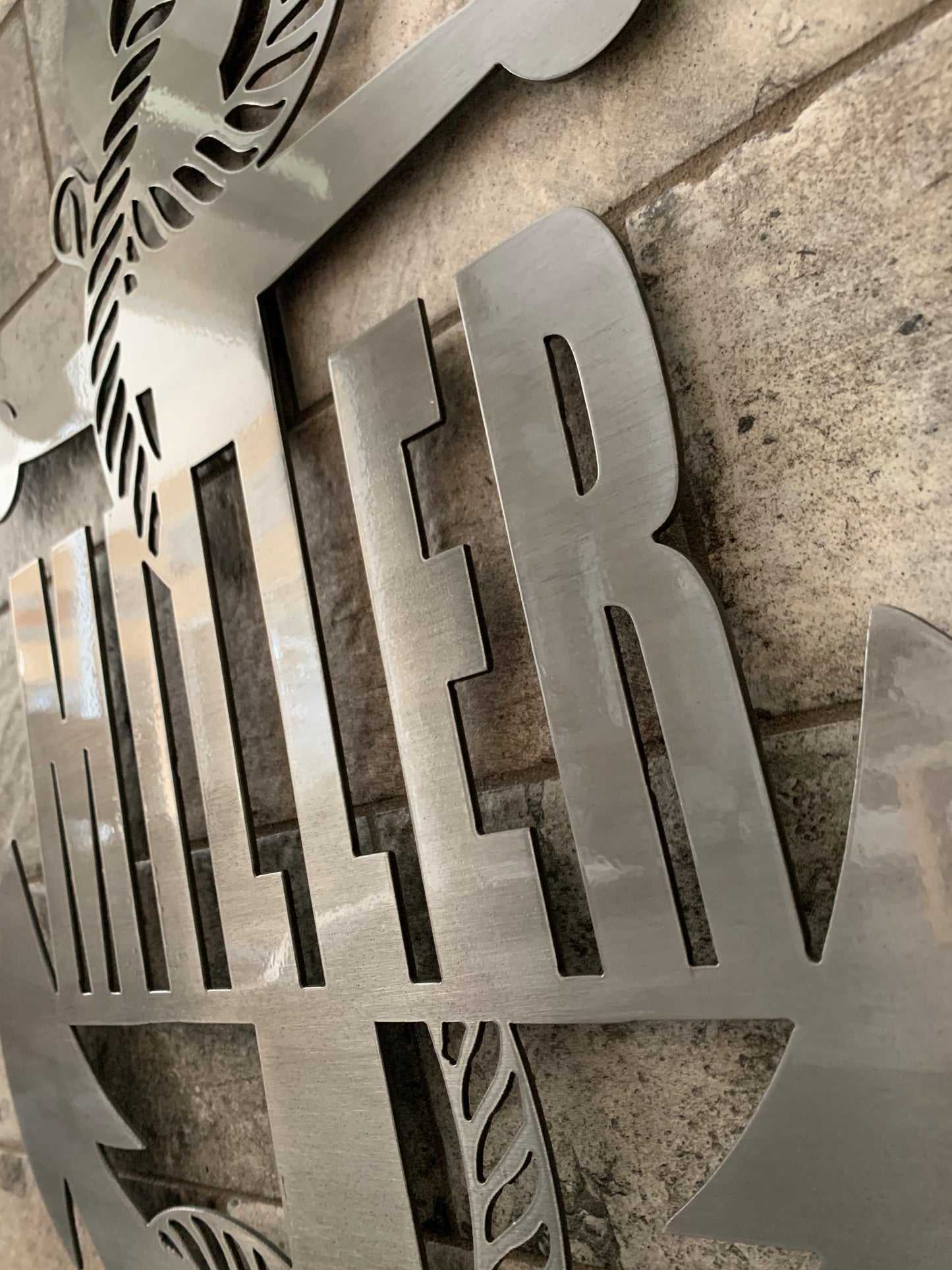 Custom Vertical Large Anchor Metal Name Sign