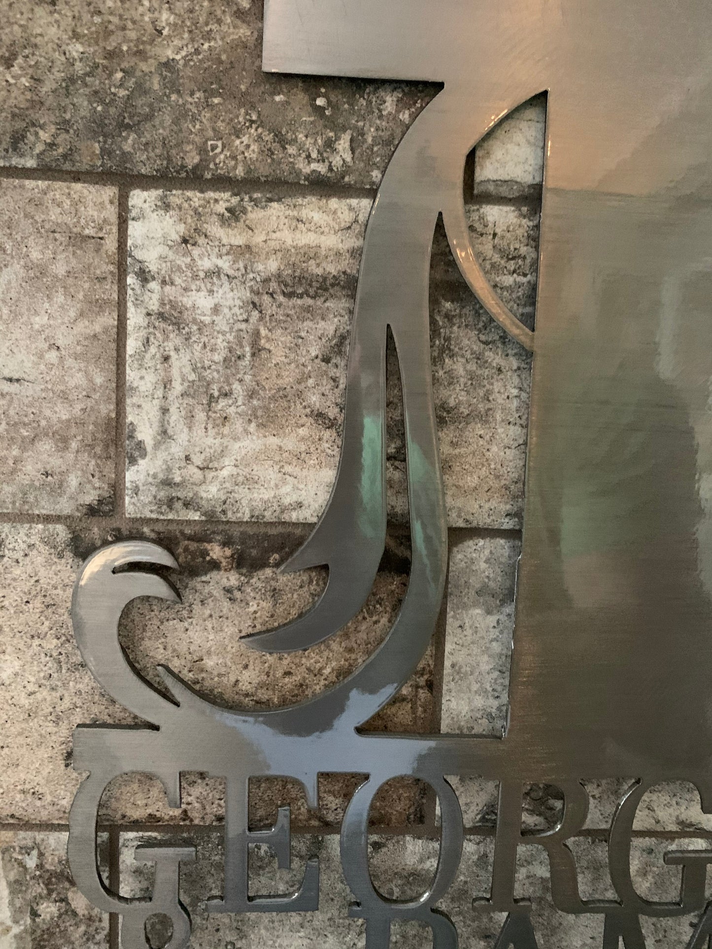 Custom Split Letter R Metal Last Name Sign