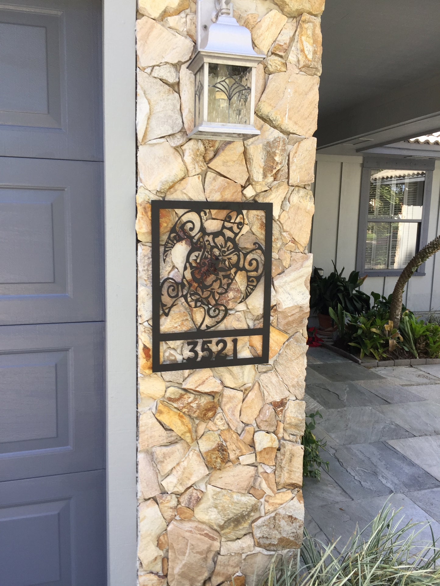 Custom Metal Sea Turtle Verticle Address Sign