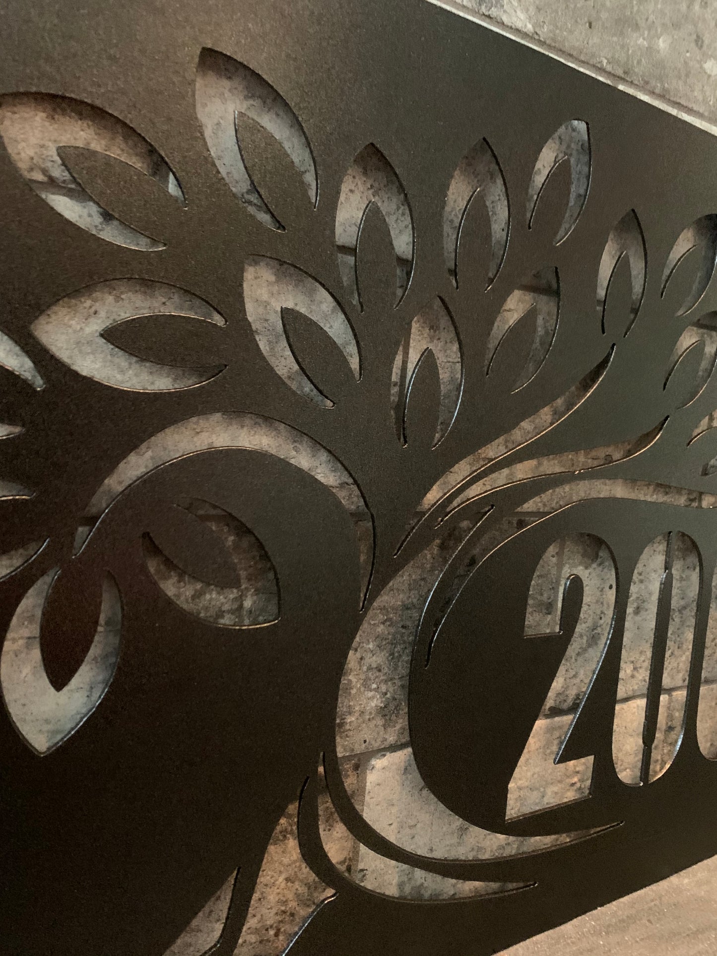 Custom Bent Tree Metal Address Sign