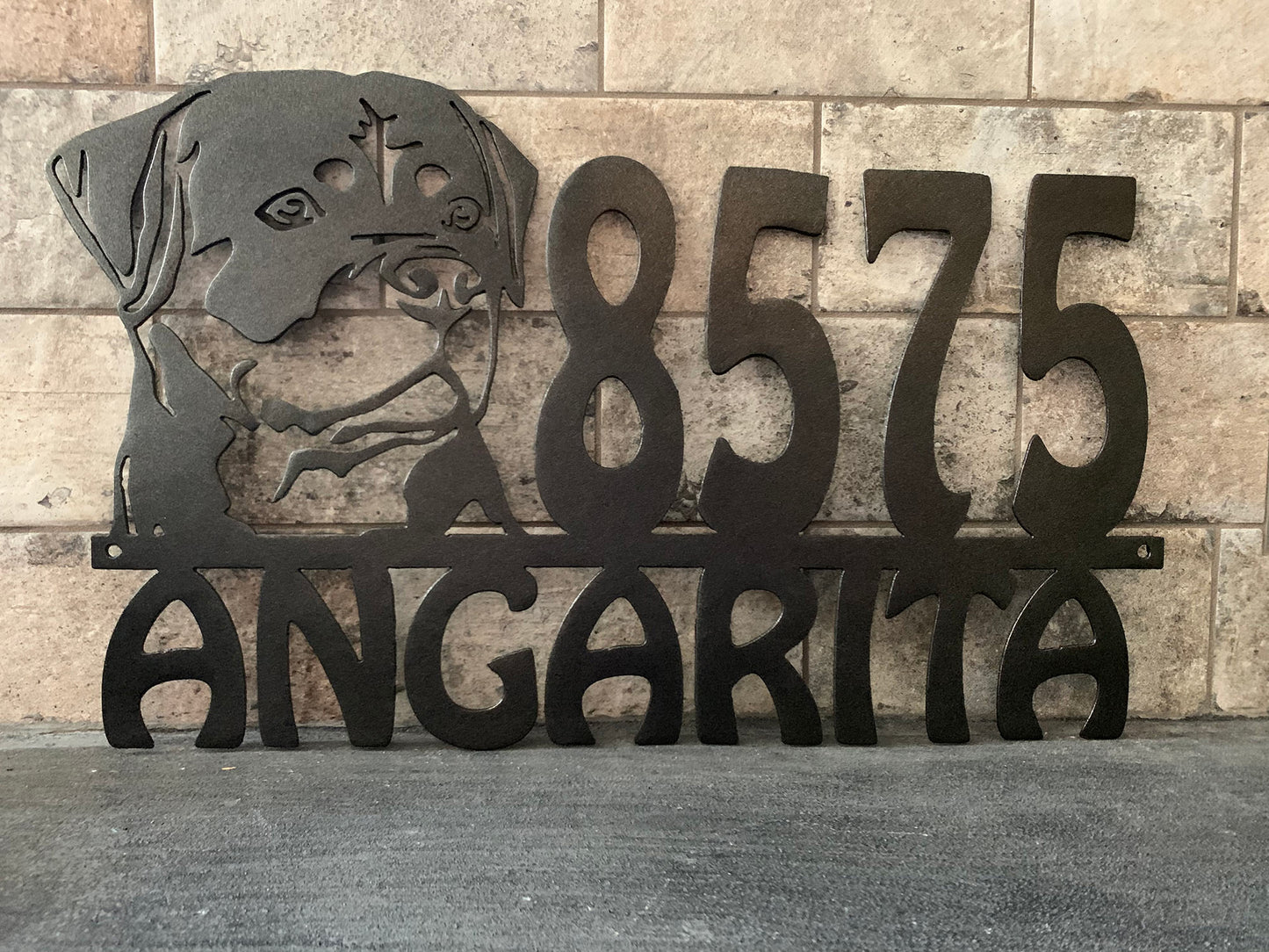 Custom Rottweiler Metal Address Sign