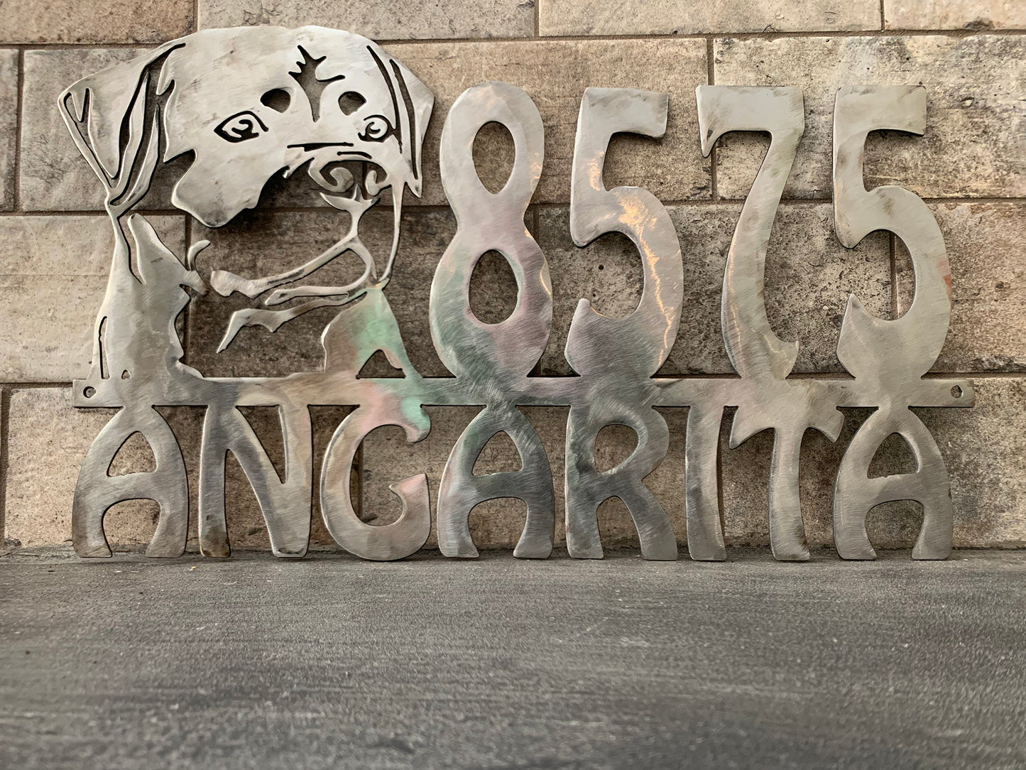 Custom Rottweiler Metal Address Sign