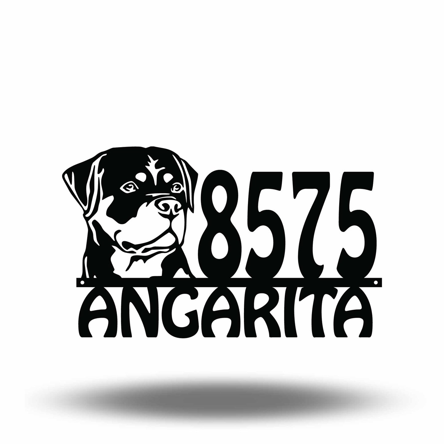 Custom Rottweiler Metal Address Sign