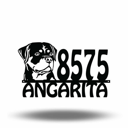 Custom Rottweiler Metal Address Sign