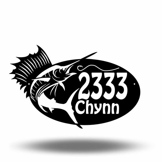 Custom Metal Sailfish Address Sign