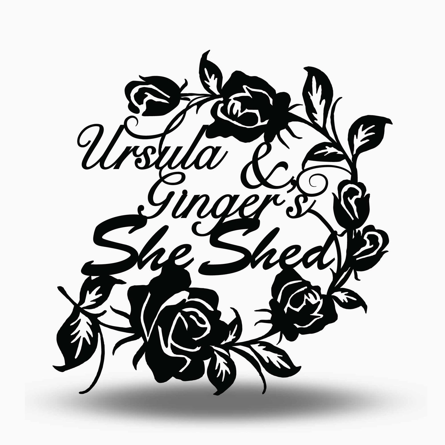 Custom Rose She Shed Name Sign