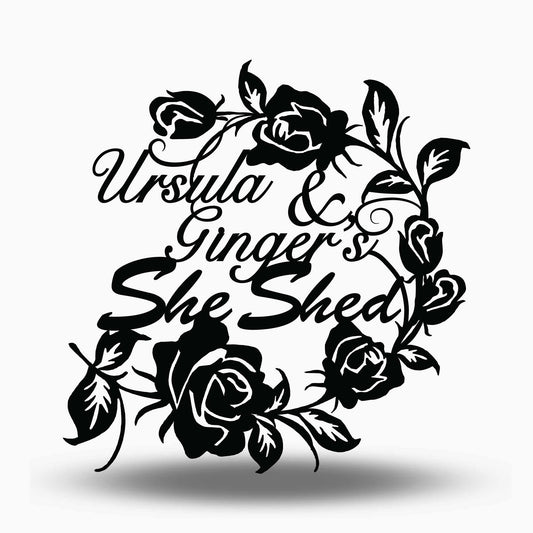Custom Rose She Shed Name Sign
