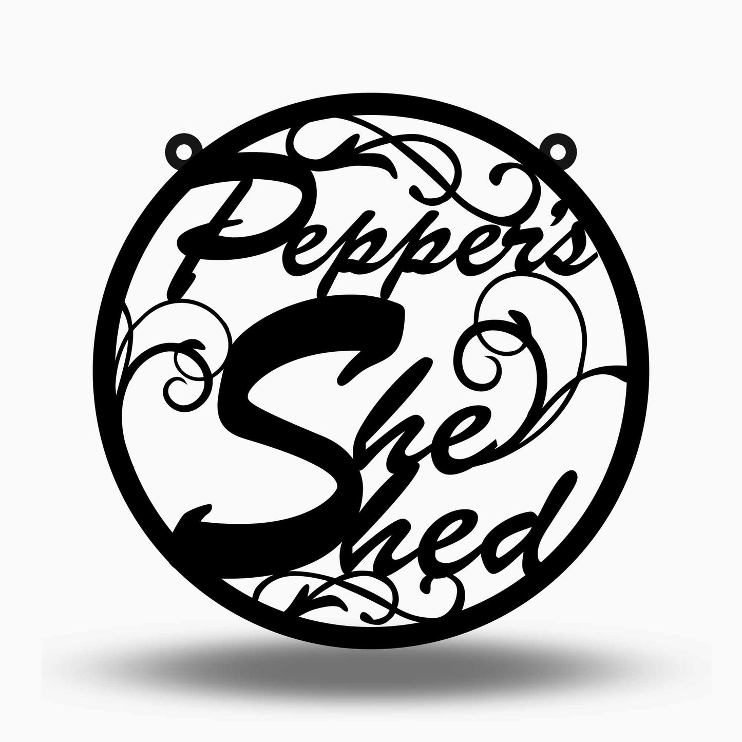 Custom Circle She Shed Name Sign