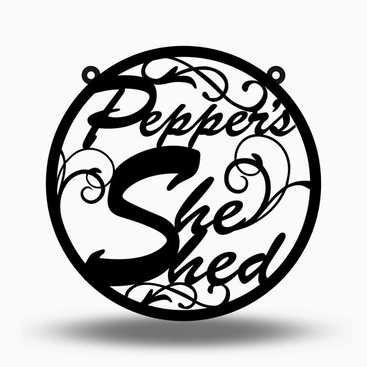 Custom Circle She Shed Name Sign