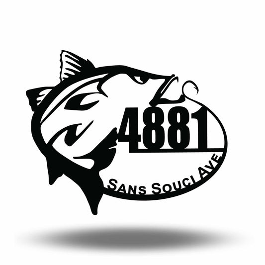 Custom Metal Snook Address Sign