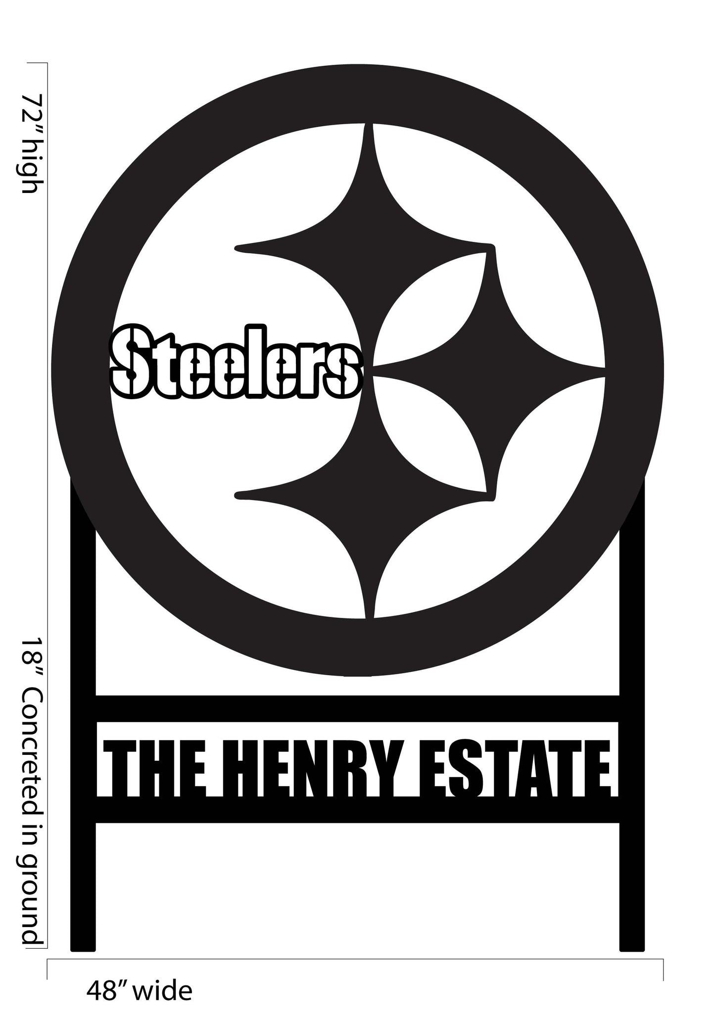 Custom The Henry Estate Steelers Sign @ 72" x 48"
