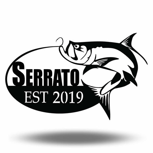 Custom Metal Tarpon Name and Establish Year Sign