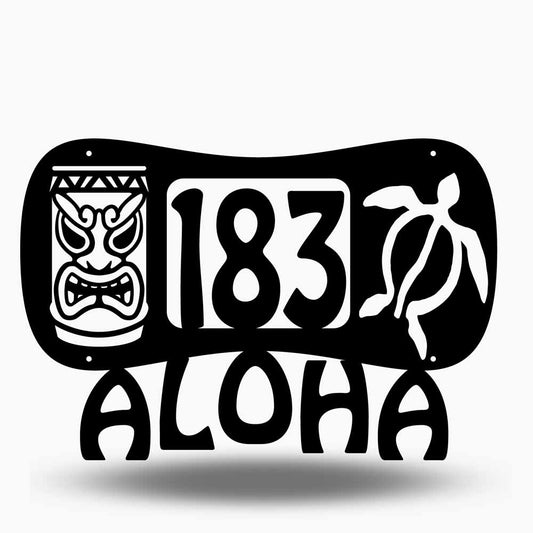Custom Metal Hawaiian Aloha Address Sign