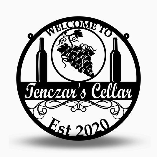 Custom Meal Our Vineyard Last Name Establish Year sign