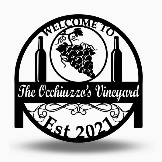 Custom Meal Our Vineyard Last Name Establish Year Garden sign