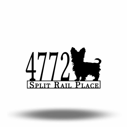 Custom Yorkshire Terrier Metal Address Sign