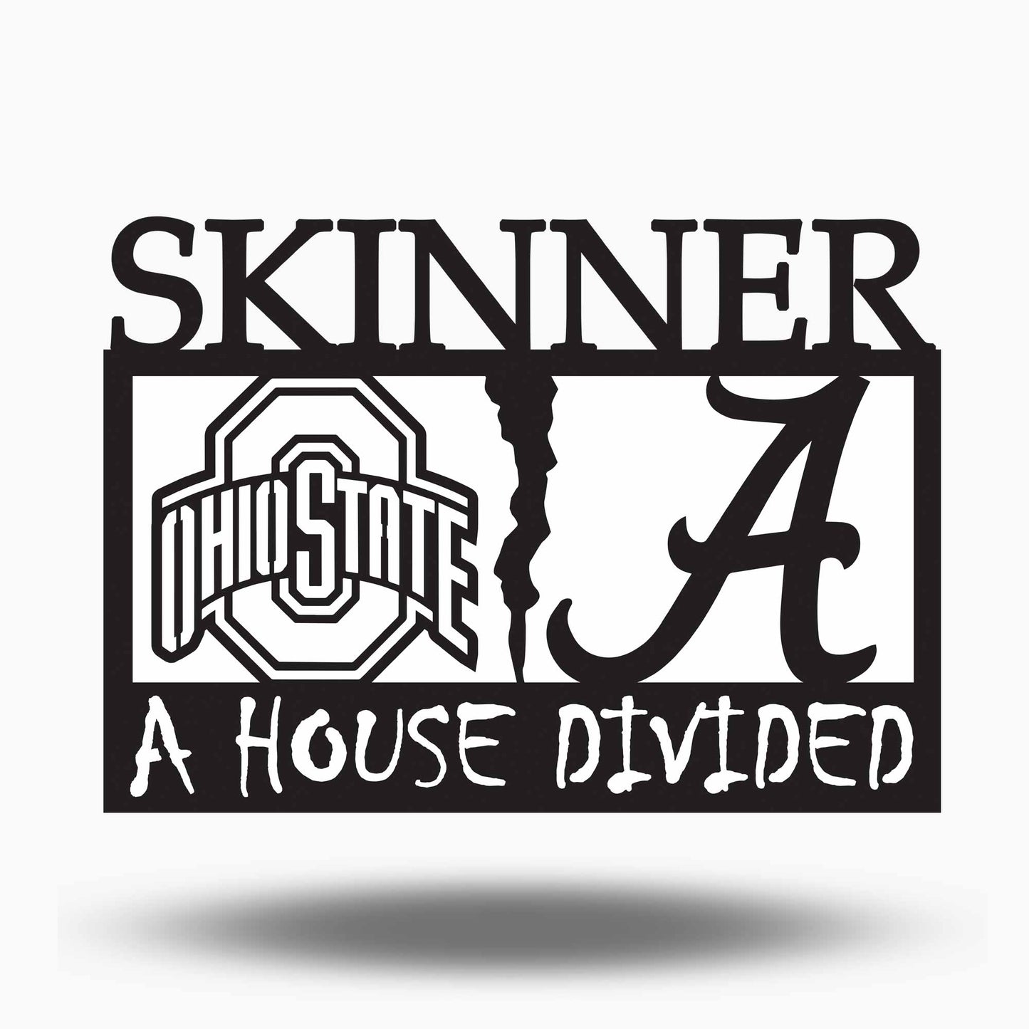 Custom House Divided Last Name Sign (Any Teams)