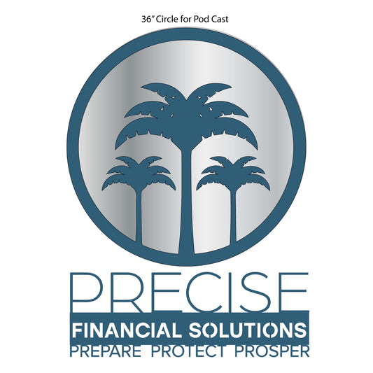 Precise Finacial Solutions Podcast Sign with Text Sign