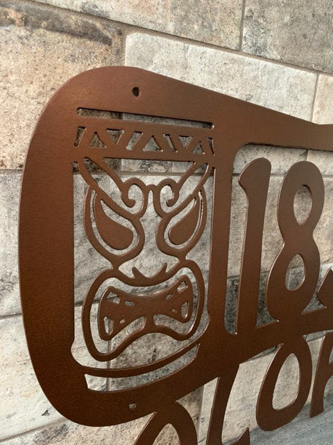 Custom Metal Hawaiian Aloha Address Sign