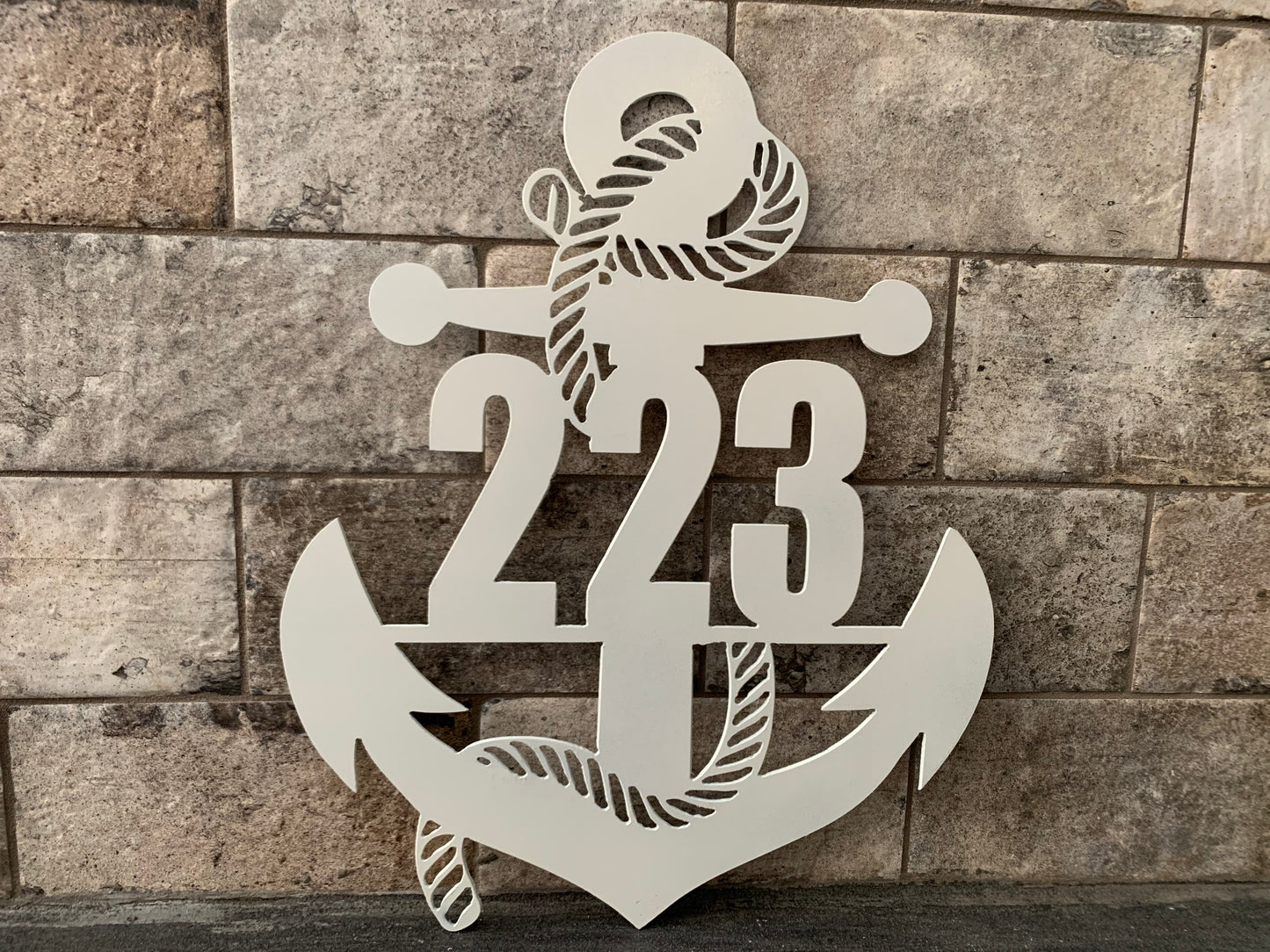 Custom Vertical Anchor Metal Address Sign (Street Numbers Only)