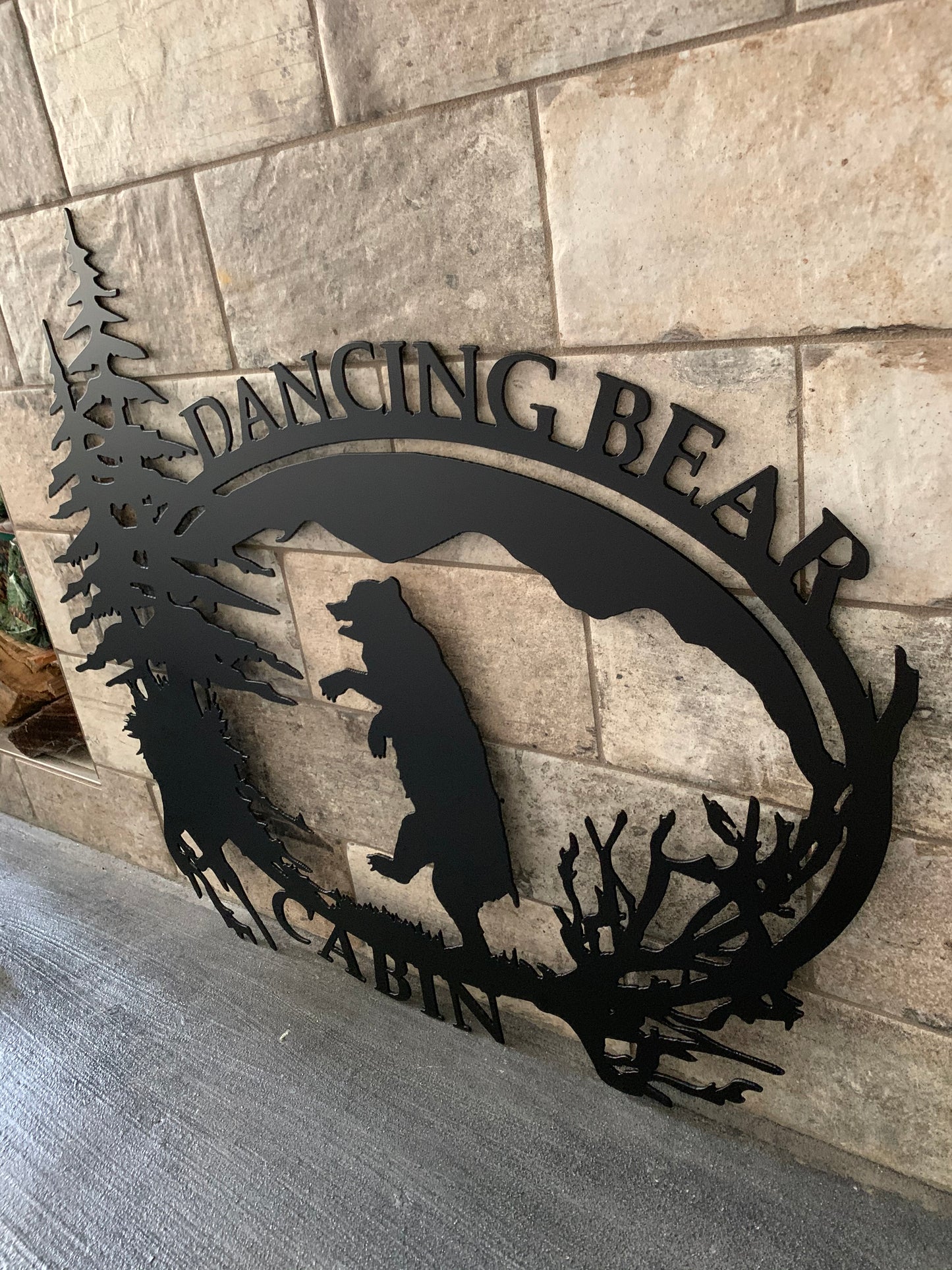 Custom Metal Dancing Bear Property Name and Establish Year Sign