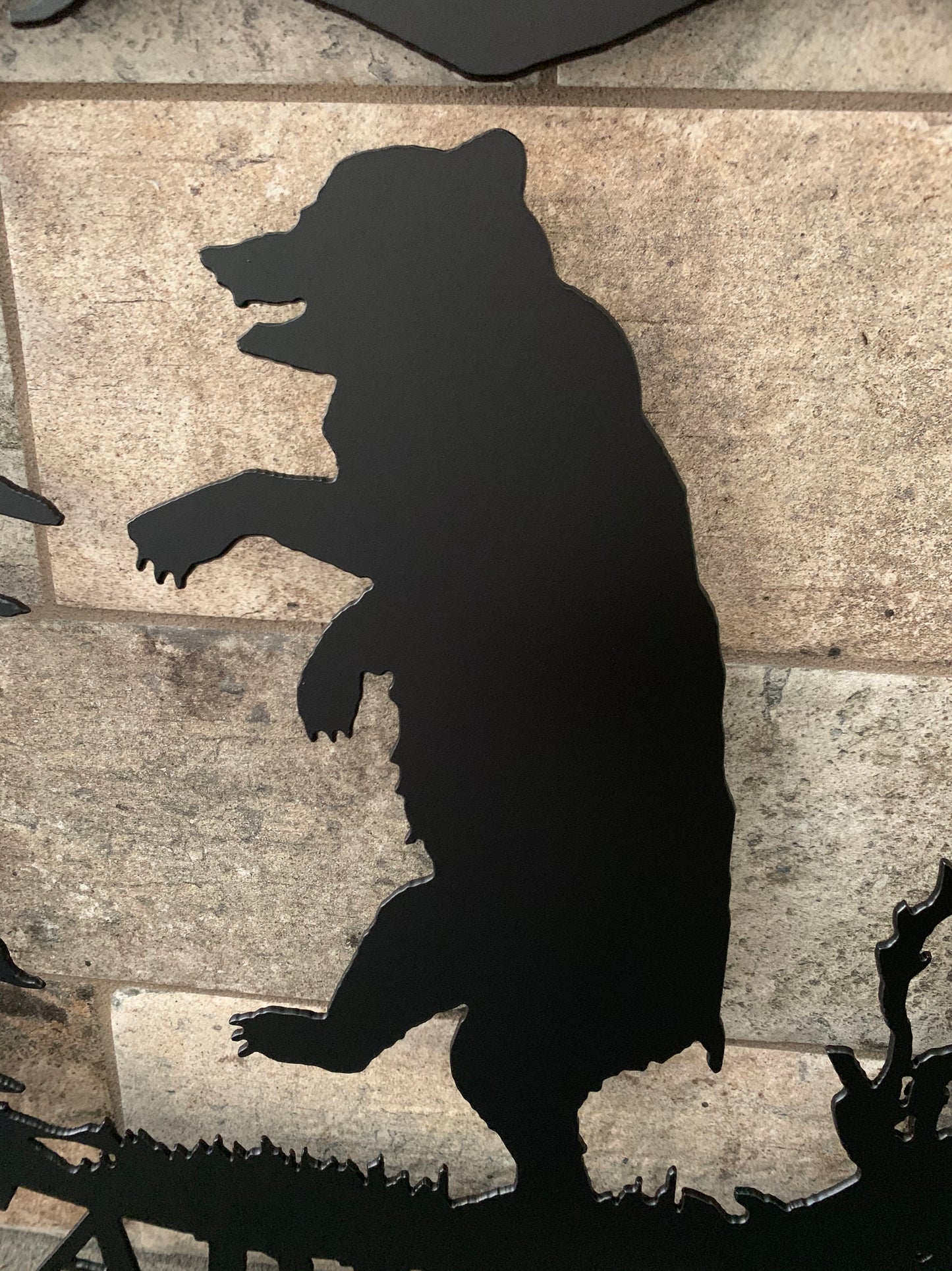 Custom Metal Dancing Bear Property Name and Establish Year Sign