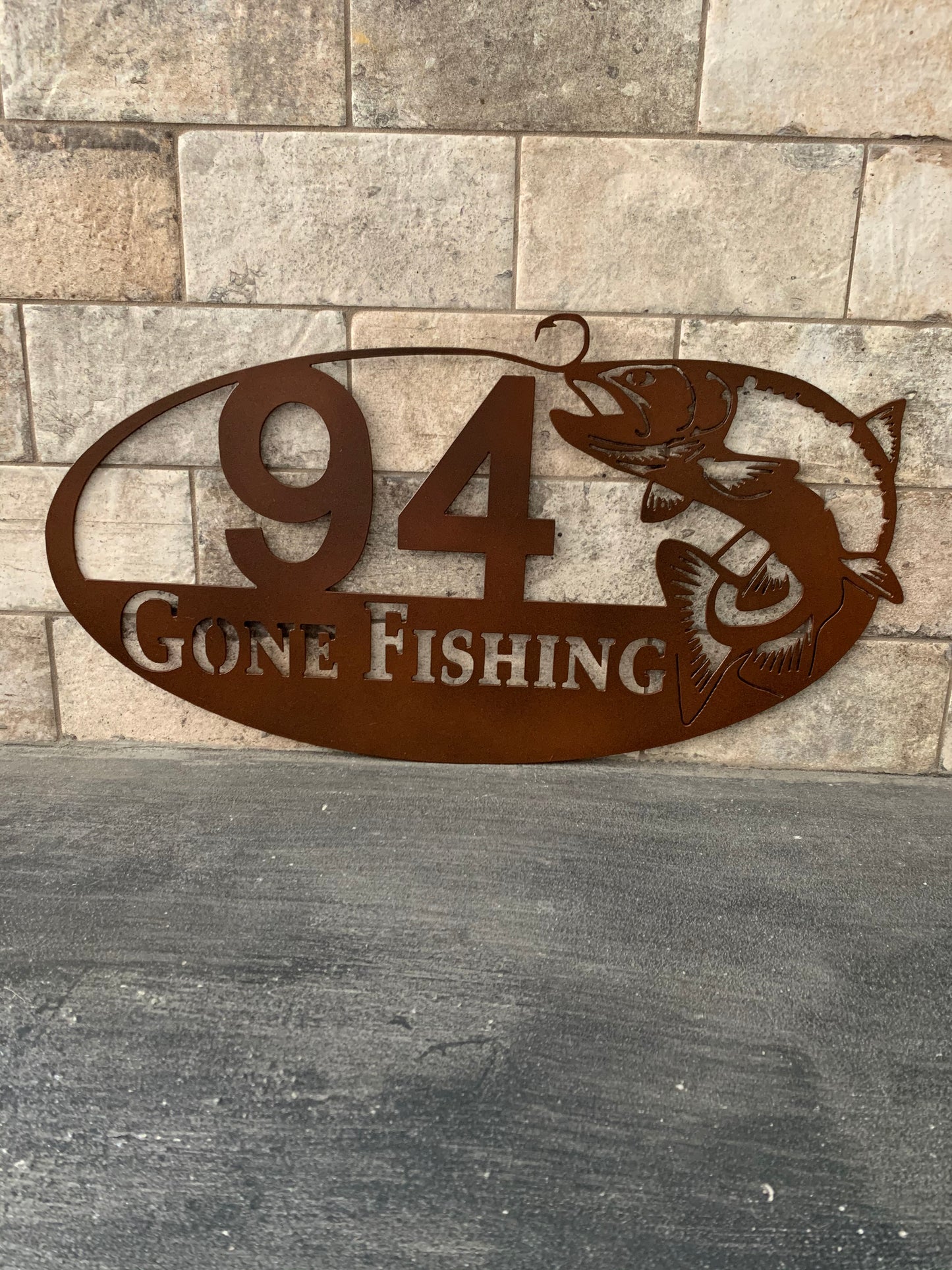 Custom Metal Trout Address Sign