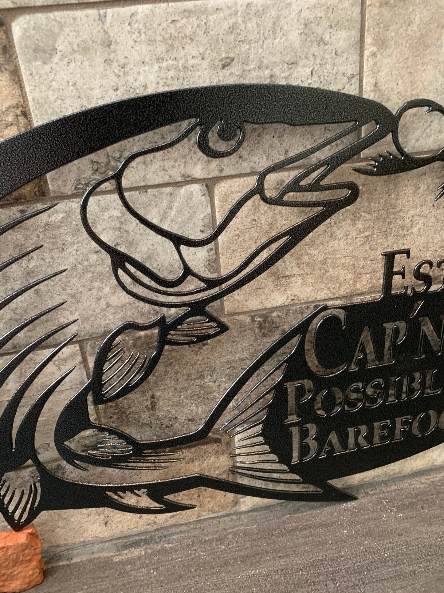 Custom Metal Bonefish Name and Establish Year Sign
