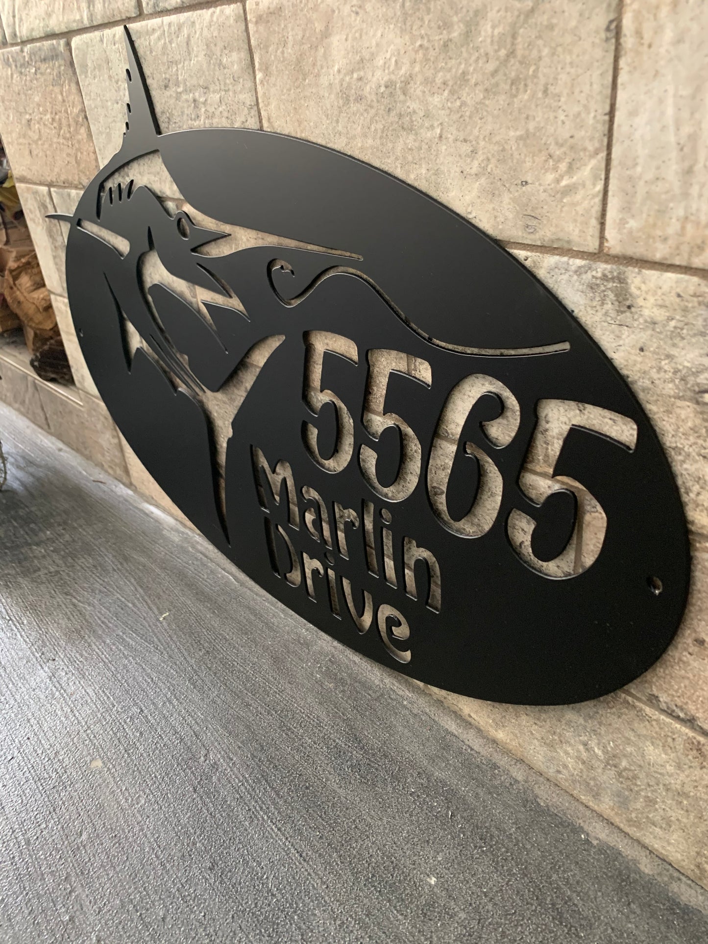 Custom Metal Sailfish Address Sign