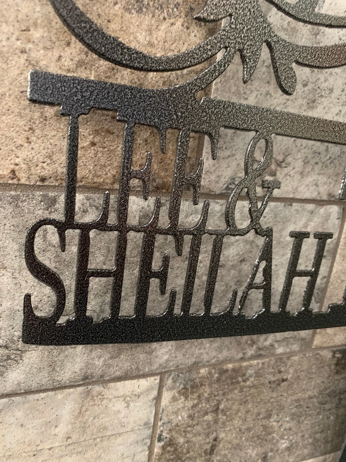 Custom Split Letter X Metal Last Name Sign