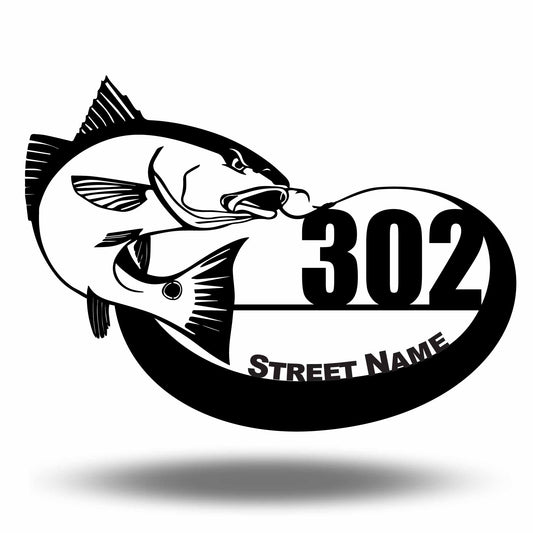 Custom Metal Redfish Address Sign