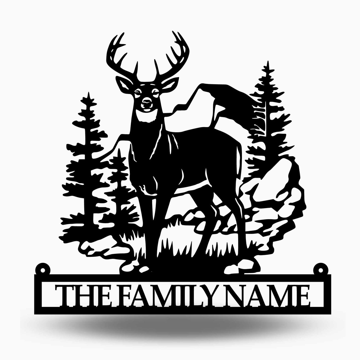 Stag Deer Family Name Sign